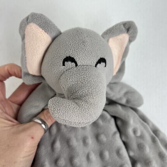 Pro Goleem Elephant Lovey Soft Security Blanket Snuggle Toy Minky Satin Trim - Picture 4 of 7